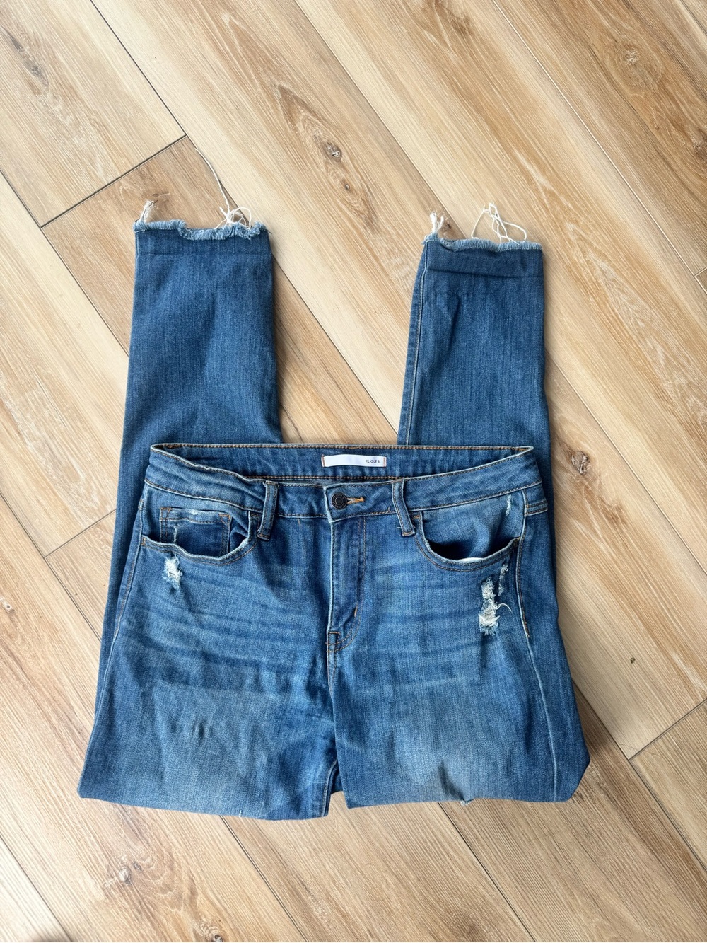 Classic Blue Women's Distressed Skinny Jeans